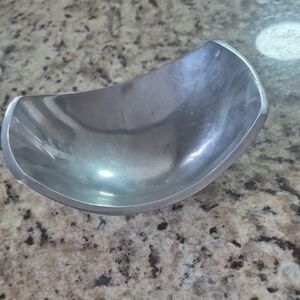 Sleek Silver Metal Bowl